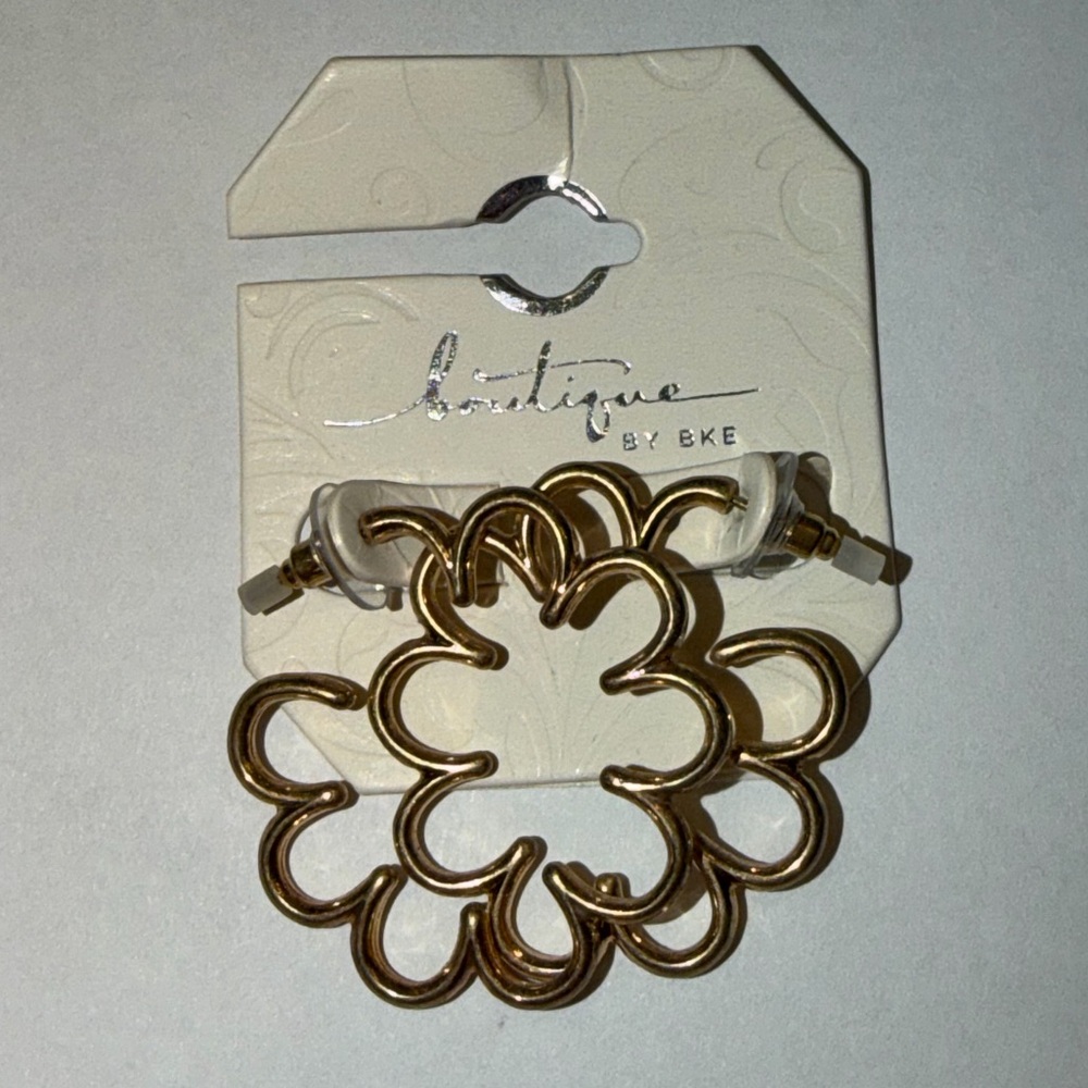 BKE Gold Floral Earrings